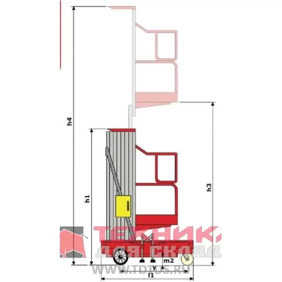 LEMA LM WPAM-1B-080 AC 130 кг 8 м Несамоходный сетевой телескопический подъемник в Санкт-Петербурге, Грузоподъемность: 130 кг, Высота подъема, м.: 8 м, Тип питания: сетевые (AC) купить по выгодной цене 100kwatt.ru