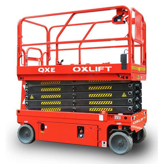 OXLIFT QXE 14320H 320 кг 12 м Самоходный ножничный подъемник с гидравлическим двигателем в Санкт-Петербурге купить по выгодной цене 100kwatt.ru