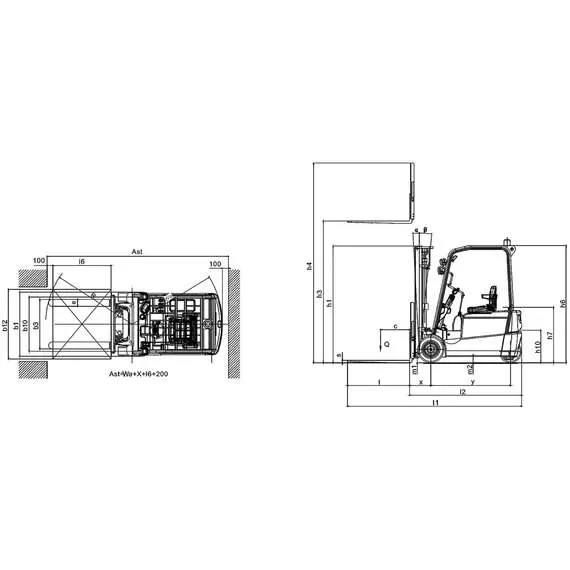 XILIN CPD20SA-16 Li-ion 1,6 т 3 м Погрузчик электрический трехопорный (900 мм 48V/350AH/100A) арт. 1025894 в Санкт-Петербурге купить по выгодной цене 100kwatt.ru