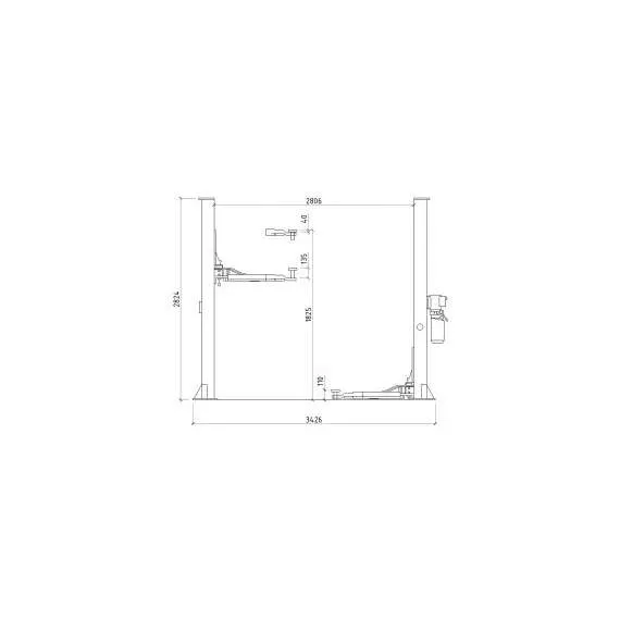 SYSTEM T4i 380В Двухстоечный подъемник с нижней синхронизацией (прямые лапы) в Санкт-Петербурге, Грузоподъемность: 4 тонны (4000 кг), Напряжение: 380 В, Варианты модели: с прямыми лапами купить по выгодной цене 100kwatt.ru