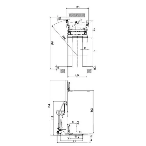 OXLIFT SES15 2500 мм 1500 кг Штабелер с электроподъемом и раздвижными вилами в Санкт-Петербурге, Грузоподъемность: 1.5 тонны (1500 кг), Высота подъема вил, м.: 2.5 м, Тип батареи: Кислотная, обслуживаемая купить по выгодной цене 100kwatt.ru