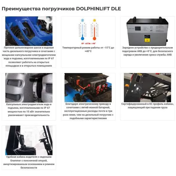 DOLPHINLIFT DLE 35 TX 47 Li-ion 3,5 т 4,7 м Электрический погрузчик (пр-во Турция, Side-Shift) в Санкт-Петербурге, Грузоподъемность: 3.5 тонны (3500 кг), Высота подъема вил, м.: 4.7 м, Напряжение: 115 В, Тип батареи: Li-ion, литий-ионная купить по выгодной цене 100kwatt.ru