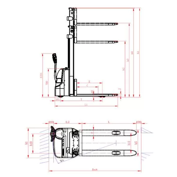 OXLIFT AX 1230H 3000 Мм 1200 Кг Самоходный Штабелер в Санкт-Петербурге купить по выгодной цене 100kwatt.ru